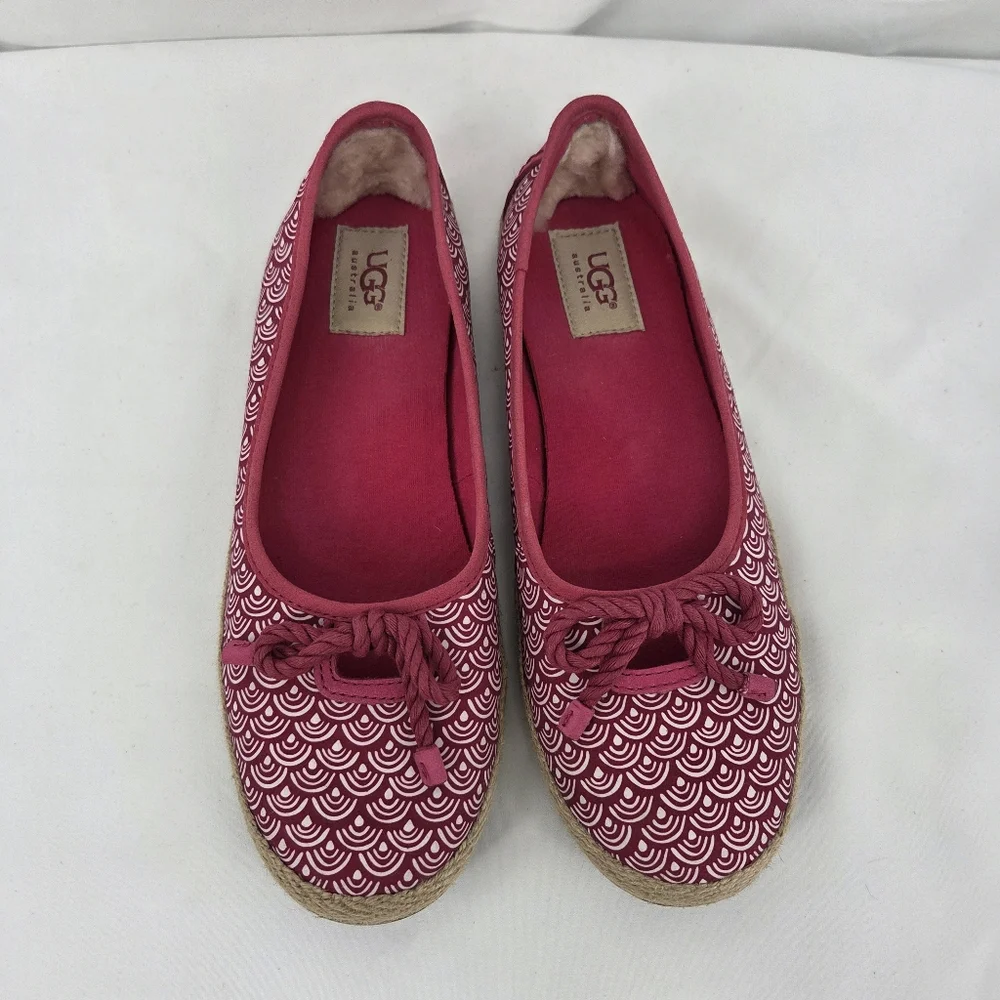 Ugg Australia Syleste Scallop Women's Pink Patterned Espadrilles Sz 8 - Picture 5 of 9